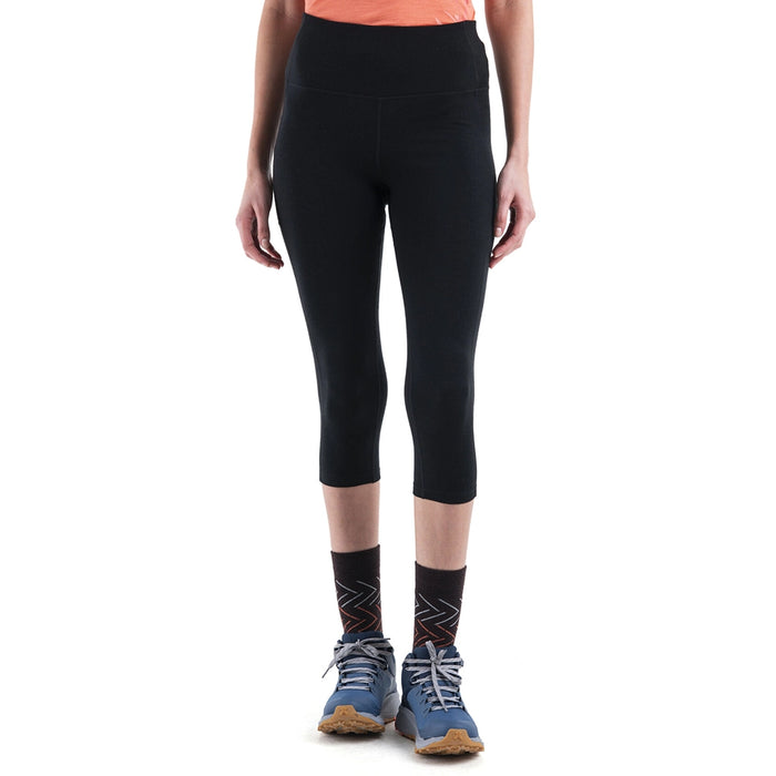 Icebreaker Women's Merino 260 Fastray II 20in High Rise 3/4 Tights - Black Details 1