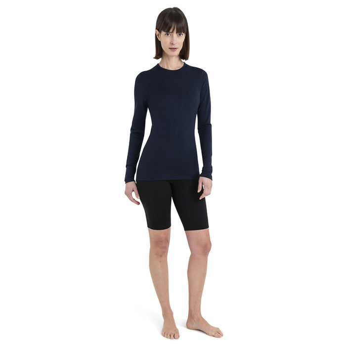 Icebreaker Women's 260 Tech Long Sleeve Crewe - Midnight Navy Detail 2