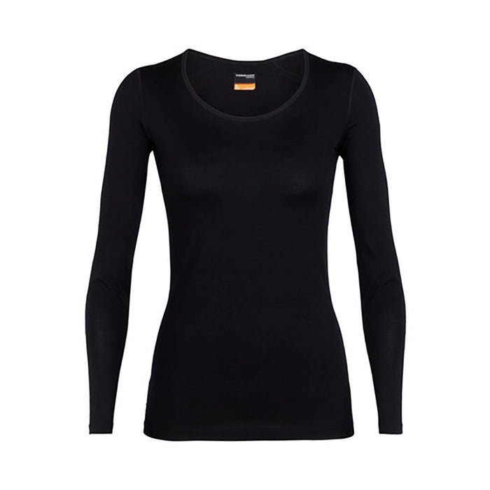 Icebreaker Women's Merino 260 Tech Long Sleeve Scoop - Black Hero