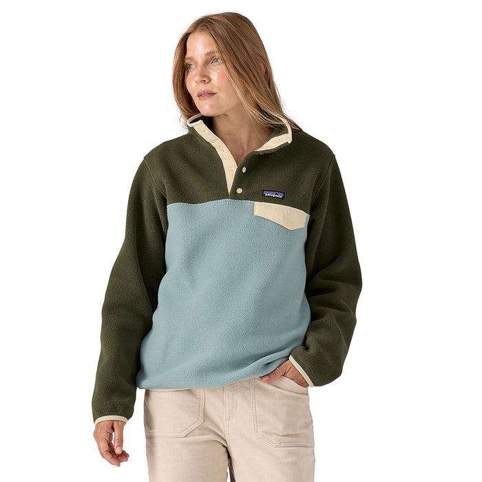 Patagonia Women's Lightweight Synch Snap-T Fleece Pullover - Thermal Blue Details 1