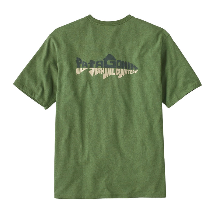 Patagonia Men's Wild Waterline Pocket Responsibili-Tee - Terrain Green Back