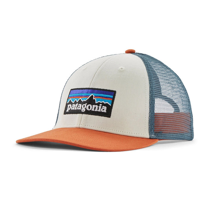 Patagonia P-6 Logo LoPro Trucker Hat - White w/Redtail Rust Hero