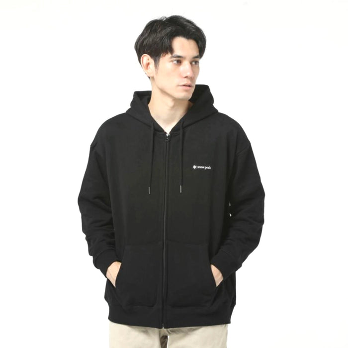 Snow Peak Logo Zip Up Hoodie - Black Details 1