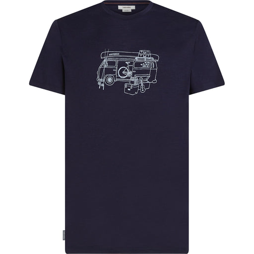 Icebreaker Men's Merino 150 Tech Lite Tee Van Life - Midnight Navy Hero