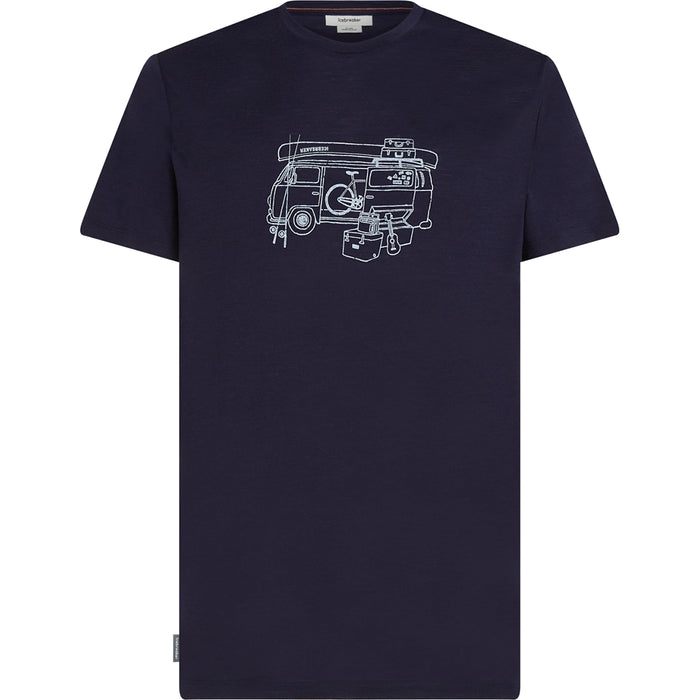 Icebreaker Men's Merino 150 Tech Lite Tee Van Life - Midnight Navy Hero