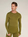 Icebreaker Men's 260 ZoneKnit Long Sleeve Crewe Algae / Ashen / CB Details 1