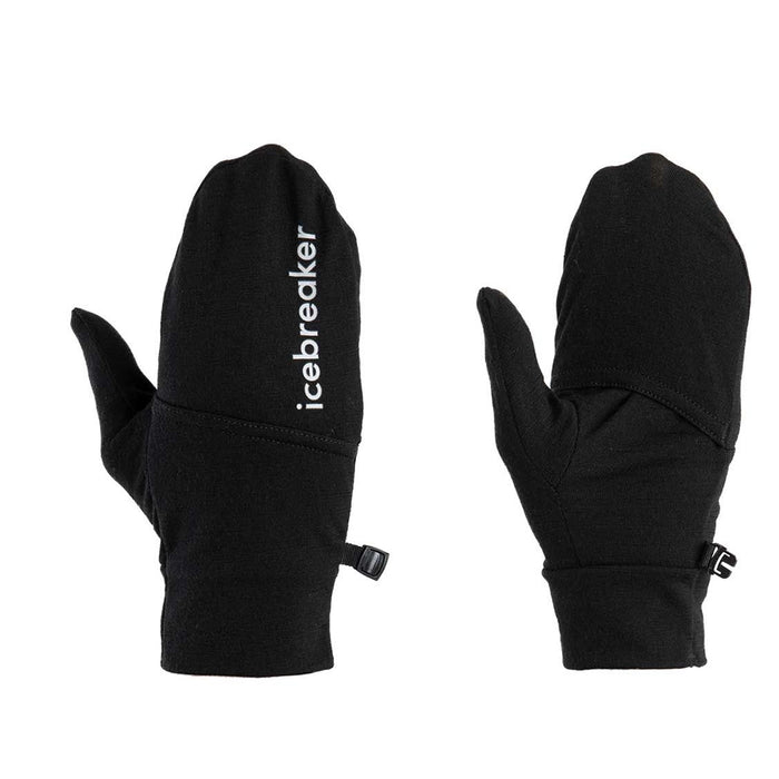 Icebreaker Merino Sierra Convertible Mittens - Black Hero