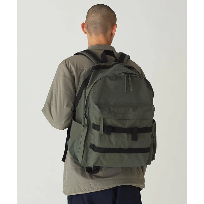 Snow Peak Lightweight Taslan Ripstop Backpack Olive Details