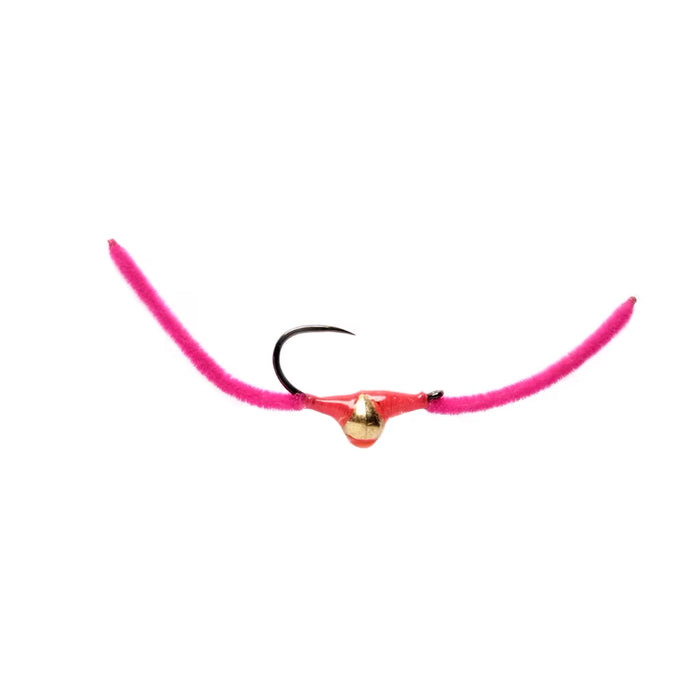 Fulling Mill Croston's Chenille Worm Hot Pink Barbless (Red)