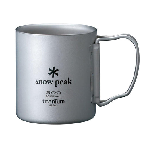 Snow Peak Titanium Double Wall Insulated Mug w/ Folding Handle 300ml