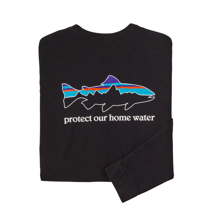 Patagonia Men's Long Sleeved Home Water Trout Responsibili-Tee - black